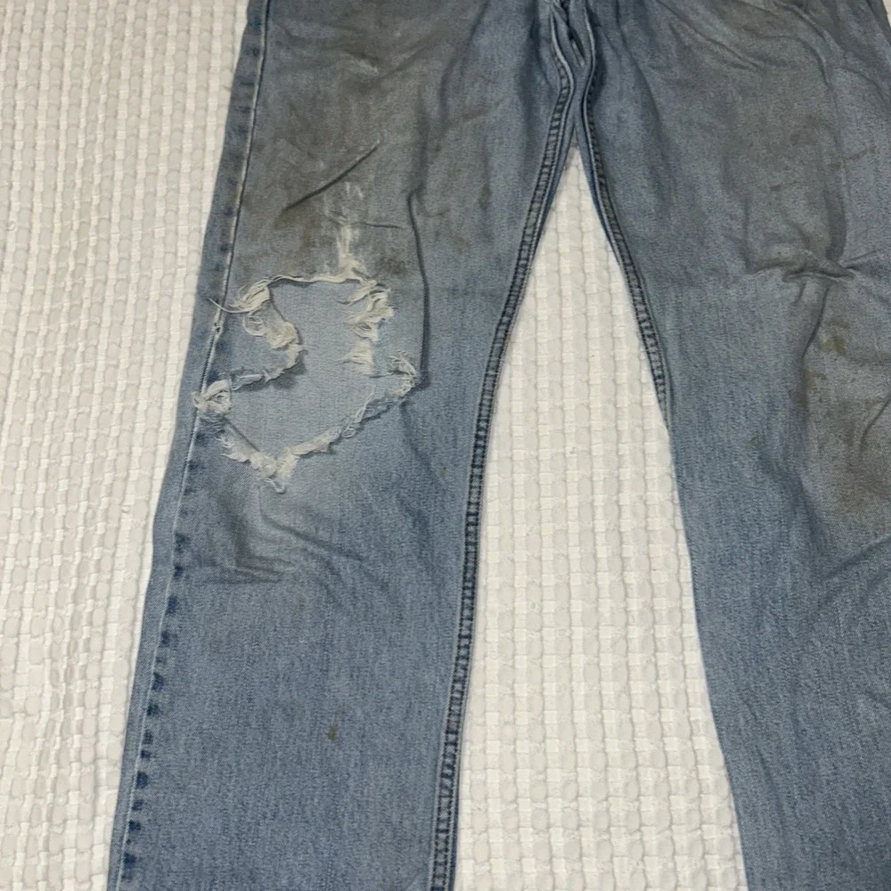 Vintage Y2K Levi's 505 Jeans 34x34 Light Wash Destroyed Distressed Grunge